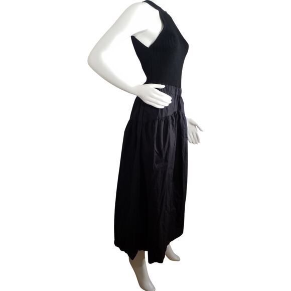 Tart Collections Womens Sz Large Harbor Knit Midi Dress Black Pockets A-Line - Picture 2 of 9
